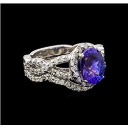 14KT White Gold 1.95 ctw Tanzanite and Diamond Wedding Ring Set