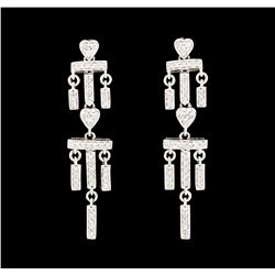 0.50 ctw Diamond Earrings - 18KT White Gold