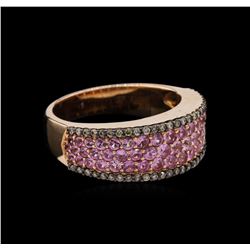 1.08 ctw Pink Sapphire and Diamond Ring - 14KT Rose Gold