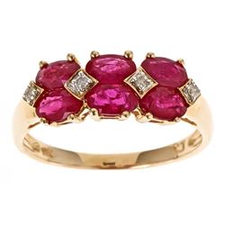 2.09 ctw Ruby and Diamond Ring - 14KT Yellow Gold