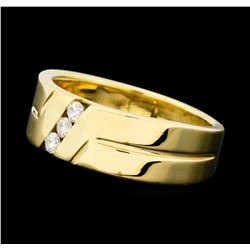 0.30 ctw Diamond 3-Stone Band - 14KT Yellow Gold