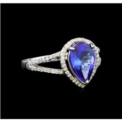 14KT White Gold 2.32 ctw Tanzanite and Diamond Ring