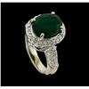 Image 4 : 4.48 ctw Emerald and Diamond Ring - 14KT White Gold