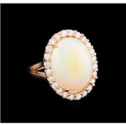 10.00 ctw Opal and Diamond Ring - 14KT Rose Gold