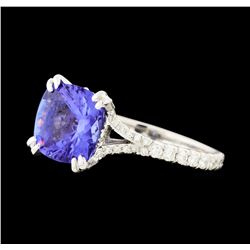 1.77 ctw Tanzanite and Diamond Ring - Platinum