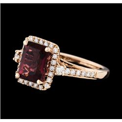 2.47 ctw Tourmaline and Diamond Ring - 14KT Rose Gold