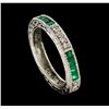 Image 4 : 0.60 ctw Emerald and Diamond Ring - 14KT White Gold