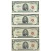 Image 1 : 1963 $5 Fine Red Seal Bill Lot of 4