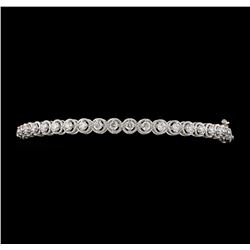 1.04 ctw Diamond Bangle Bracelet - 14KT White Gold