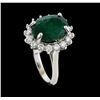 Image 4 : 6.51 ctw Emerald and Diamond Ring - 14KT White Gold