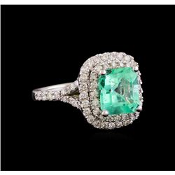 3.01 ctw Emerald and Diamond Ring - 14KT White Gold