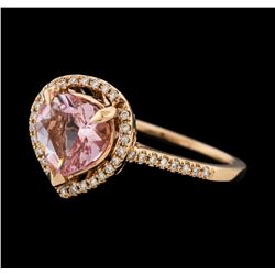 1.39 ctw Morganite and Diamond Ring - 14KT Rose Gold