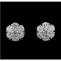 2.20 ctw Diamond Earrings - 14KT White Gold