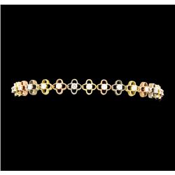 1.35 ctw Diamond Bracelet - 14KT Tri Color Gold