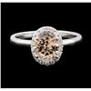 Image 2 : 1.18 ctw Morganite and Diamond Ring - 14KT White Gold