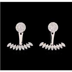 0.58 ctw Diamond Earrings - 14KT White Gold