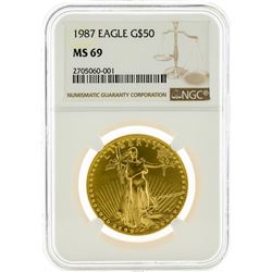 1987 NGC MS69 $50 Eagle Gold Coin