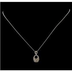 0.92 ctw Brown Diamond Pendant With Chain - 14KT White Gold