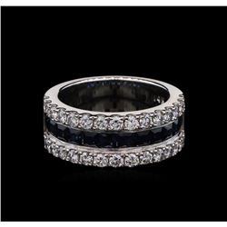 0.96 ctw Blue Sapphire and Diamond Ring - 14KT White Gold