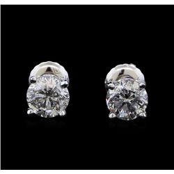 1.47 ctw Diamond Stud Earrings - 14KT White Gold