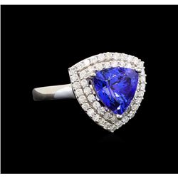 14KT White Gold 3.40 ctw Tanzanite and Diamond Ring