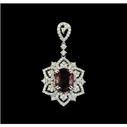 2.20 ctw Tourmaline and Diamond Pendant - 14KT White Gold