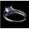 Image 3 : 2.00 ctw Tanzanite and Diamond Ring - 14KT White Gold
