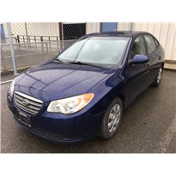 2009 HYUNDAI ELANTRA, 4 DOOR SEDAN, BLUE, VIN#KMHDU45D896780307