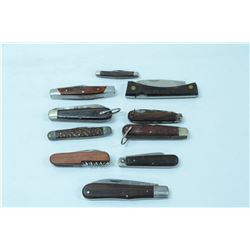 10 LOCK BLADE KNIVES