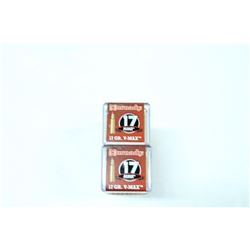 2 BOXES 50 ROUNDS HORNADY .17 HMR 17GR V-MAX