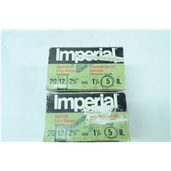 2 BOXES 20 ROUNDS IMPERIAL 12GA 2 3/4” 5 SHOT
