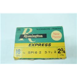 1 BOX 25 ROUNDS VINTAGE REMINGTION EXPRESS 16GA 2 3/4”