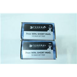2 BOXES 20 ROUNDS FEDERAL 7MM WIN SHORT MAG 150GR SP