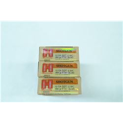 3 BOXES 5 ROUNDS HORNADY 12GA  2 3/4” 300GR FTX SLUG