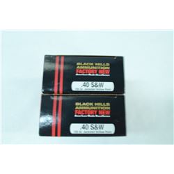 2 BOXES 20 ROUNDS BLACKHILLS 40 S&W 155GR JHP
