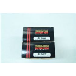 2 BOXES 20 ROUNDS BLACKHILLS 40 S&W 155GR JHP