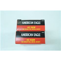 2 BOXES 50 ROUNDS AMERICAN EAGLE .40 S&W 180GR FMJ