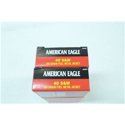 2 BOXES 50 ROUNDS AMERICAN EAGLE .40 S&W 180GR FMJ