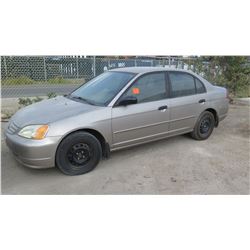 2001 HONDA CIVIC LX 1.7L ENGINE- DOES NOT RUN WILL NEED TO BE TOWED - Approx. Mileage 91,236