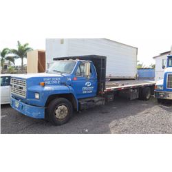 1991 FORD F700 FLATBED TRCUK V8 DIESEL - DOES NOT RUN WILL, NEED TO BE TOWED