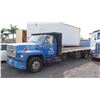 Image 1 : 1991 FORD F700 FLATBED TRCUK V8 DIESEL - DOES NOT RUN WILL, NEED TO BE TOWED