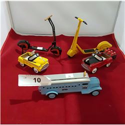 5 PC ASSORTED DIE CAST PEDAL CARS, SCOOTERS ETC
