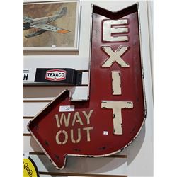 EXIT ARROW SIGN APPROX. 33" X 20"