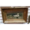 Image 1 : ANTIQUE GILT FRAMED OIL PAINTING ON BOARD OF DUCKS APPROX. 22" X 14"