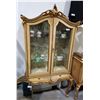 Image 1 : FRENCH GILT CHINA CABINET W/FLORAL DETAIL