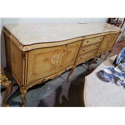 GIL FRENCH SIDEBOARD W/MARBLE TOP APPROX 8'4" LONG