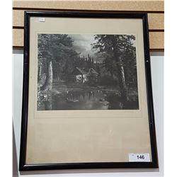 FRAMED ALBERTA PHOTO SIGNED SAVAGE APPROX 21" X 17"