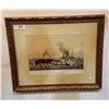 Image 1 : GILT FRAMED SHIP PRINT APPROX 22" X 18.5" THE WHALE FISHERY