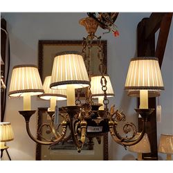 6 LIGHT BRASS CHANDELIER