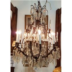 LARGE CRYSTAL 10 LIGHT CHANDELIER